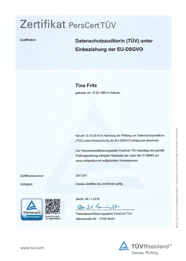 Zertifikat-Datenschutzauditor-Tina (1)