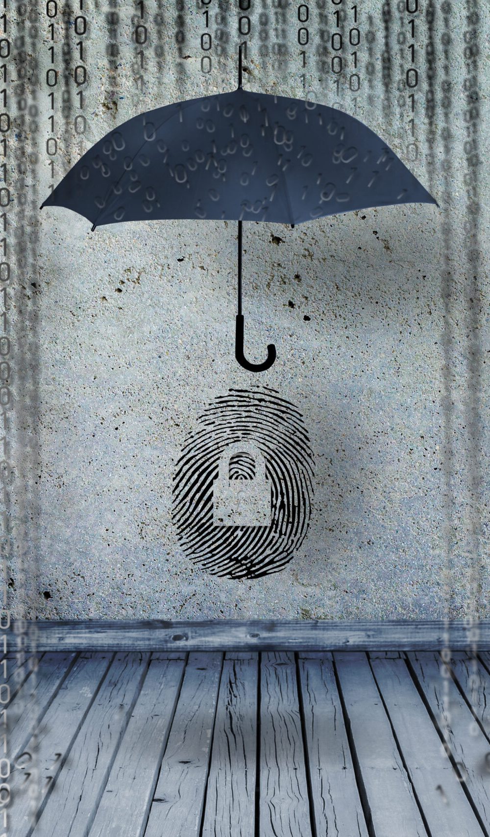 protecting idendity fingerprints or id fraud from binary codes as like rain, guarding identity symbol and personal information